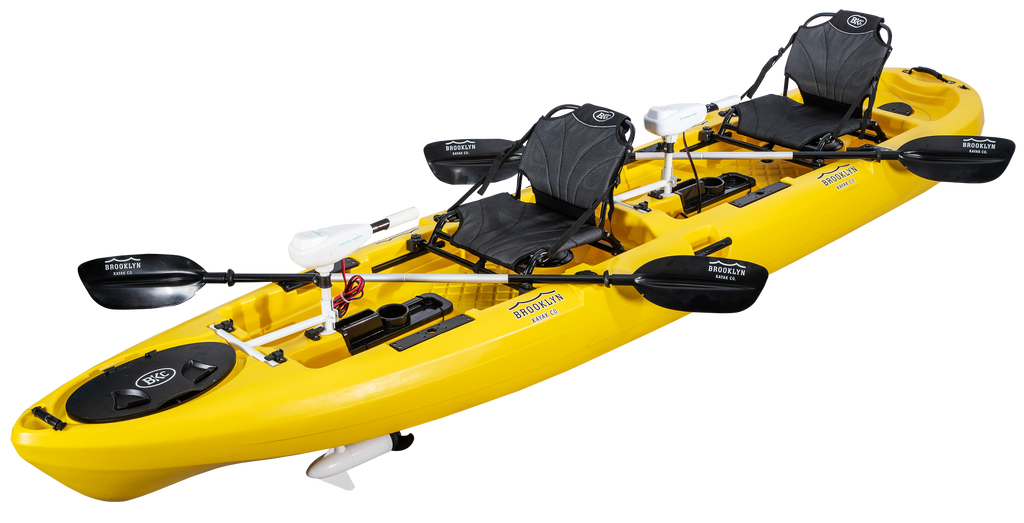 BKC UH-PK14 14 Foot Sit On Top Tandem Fishing Pedal Drive Kayak Upright SEATS Included