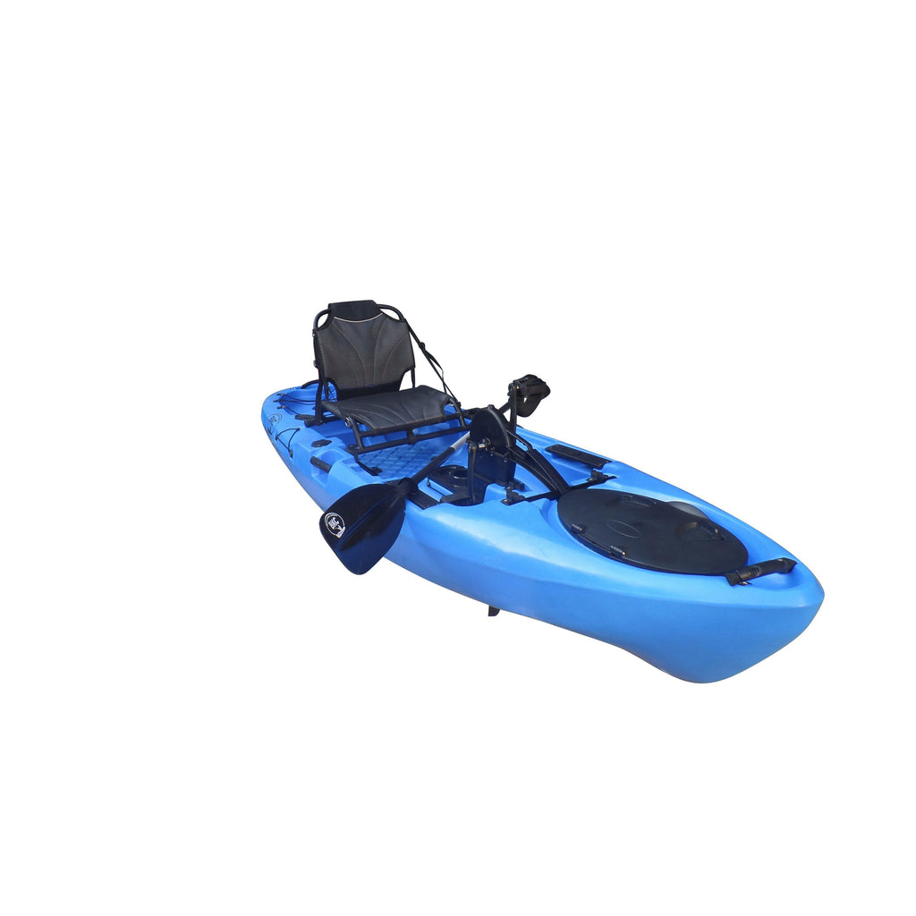 BKC UH-PK13 Pedal Drive Solo Traveler 13 Foot Kayak - Pedal Propeller Drive Single Sit On Top Fishing Kayak with Rudder Control, Blue