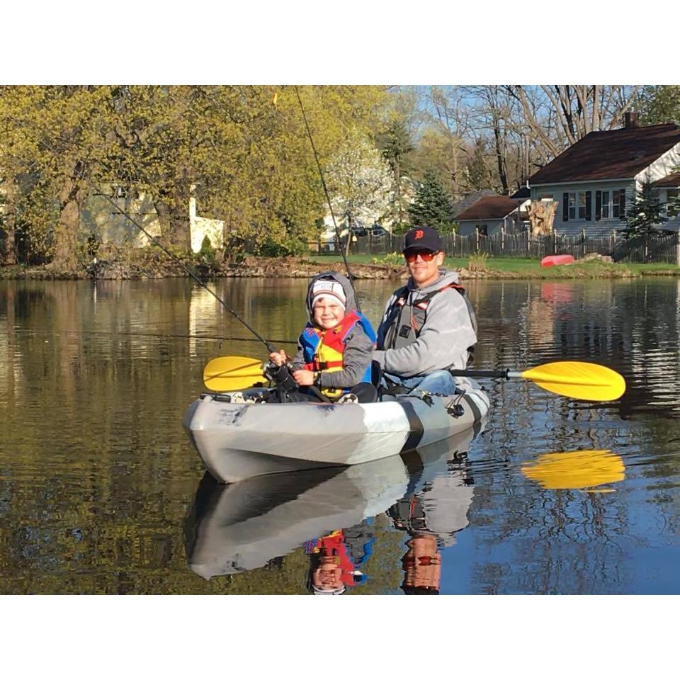 BKC UH-TK181 12.5 foot Sit On Top Tandem Fishing Kayak with Paddles and  Seats 