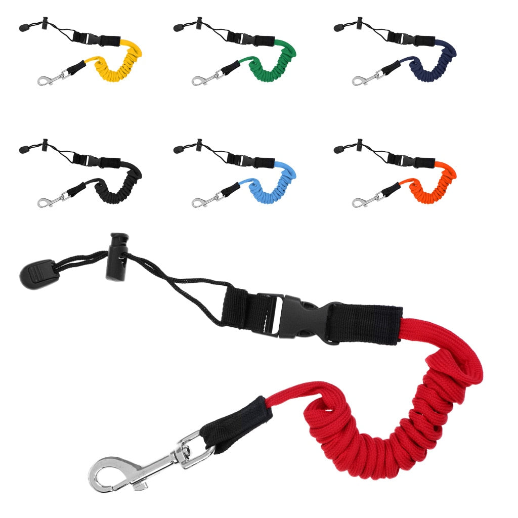 Paddle Leash - Safety Kayak Paddle Holder Tool Lanyard for Paddles and Fishing Poles - Various Colors - Orange Red